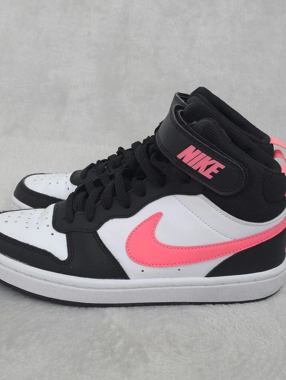 Nike Court Borough Mid 2 GS Black White Pink Mid Top Sneakers Girls 4Y